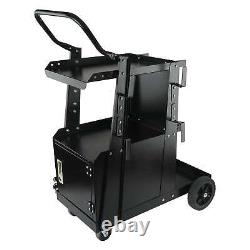 2-Tier Welding Cart for TIG MIG Welder and Plasma Cutter with Lockable Cabinet