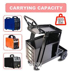 220LBS Welding Cart with Tank Storage, 4 Drawers For TIG MIG Welder Plasma Cutter