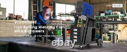 220LBS Welding Cart with Tank Storage, 4 Drawers For TIG MIG Welder Plasma Cutter