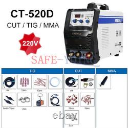 220V 3 In1 Plasma Cutter CUT MMA TIG Electric Welder Display Welding Machine