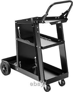 3 Tier Welding Cart Heavy Duty with Wheels Plasma Cutter Cart for TIG MIG Welder