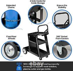 3-Tier Welding Cart MIG TIG ARC Plasma Cutter Welder Welding Cart Universal W