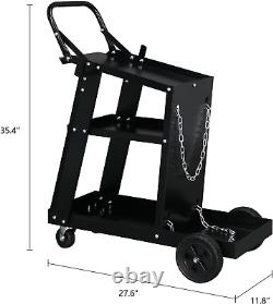 3 Tier Welding Cart, Professional MIG TIG ARC Welder Cart Plasma Cutter Cart wit