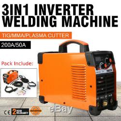3in1 DC Welding Arc Welder Tig Plasma Cutter 50a/200a Welding Machine Us