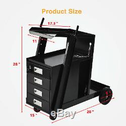 4 Drawer Cabinet Universal Welding Cart MIG TIG ARC Plasma Cutter Tank Storage