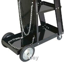 HAOCHUAN Black Portable Welder Welding Cart Plasma Cutter MIG TIG ARC Storage