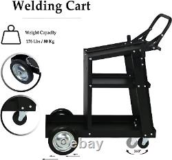 IHDEWFY Welding Cart, Welding Carts for MIG/TIG Welder and Plasma Cutter, Black