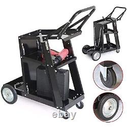 Iron 3-Tier Rolling Welding Cart MIG TIG ARC Plasma Cutter Welder Welding Car