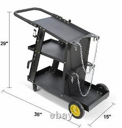 MIG TIG ARC Welder Plasma Cutter Durable Cart with 370 Lbs Weight Capacity 3