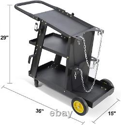 MIG TIG ARC Welder Plasma Cutter Durable Cart with 370 Lbs Weight Capacity 3 She