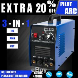 Pilot ARC Plasma Cutter / MMA / TIG Welder DC Interver CT312P 3in1 Machine USA