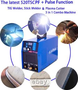 Plasma Cutter PULSE TIG Welder Stick Welder 3 in 1 Combo 40A Plasma Cutting 180A
