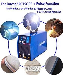 Plasma Cutter PULSE TIG Welder Stick Welder 3 in 1 Combo 520TSC PULSE 110/220V