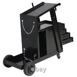 Portable Rolling Wheels Welding Cart 4 Drawers for TIG MIG Welder Plasma Cutter