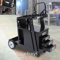 Portable Wheels Rolling Welding Cart 4 Drawers for TIG MIG Welder Plasma Cutter
