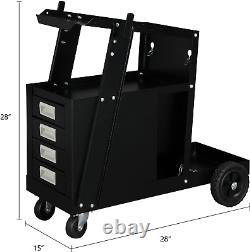 Rolling Welder Cart Plasma Cutter MIG TIG ARC Welding Cart with 4 Drawers and Wh