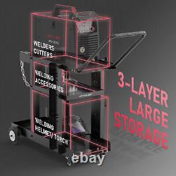 Three-Layer Large Storage Welding Cart for TIG MIG Welder and Plasma Cutter