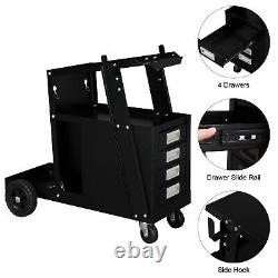 Welding Cart with Tank Storage 4 Drawers for TIG MIG Welder Plasma Cutter 150LBS