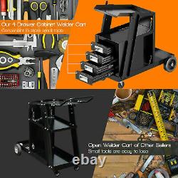 Welding Cart with4 Drawers and Tank Storage for MIG/TIG Welder and Plasma Cutter