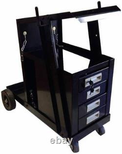 Welding Welder Cart MIG TIG ARC Plasma Cutter Tank Storage With 4 Drawer Cabinet